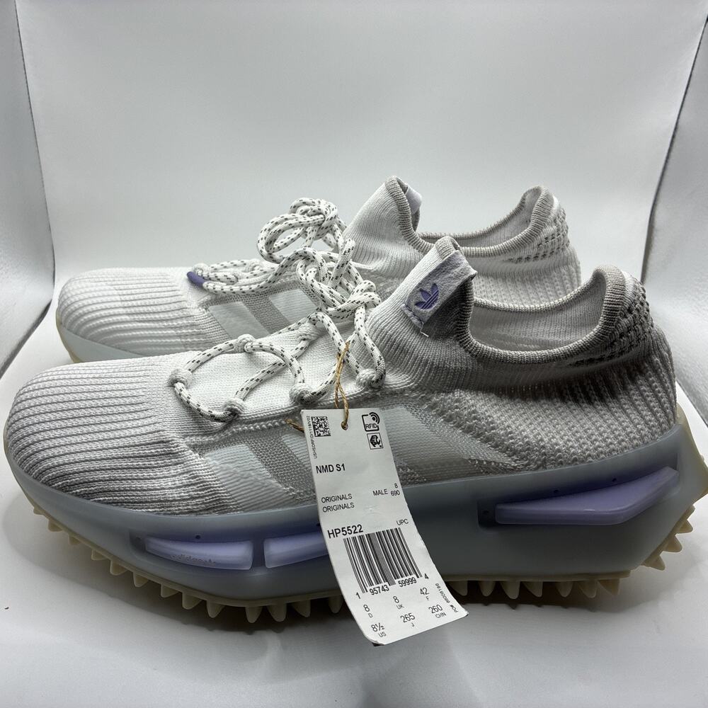 Size 8.5 Adidas NMD S1 White Light Purple HP5522 Men's Sneakers NEW